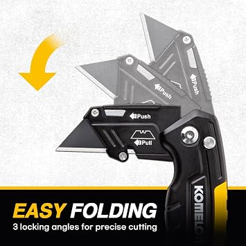 Komelon Folding Utility Knife, Includes 4 Blades