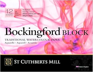 Bockingford : Block : 12x16in : 300gsm : 12 Sheets : Hot Pressed
