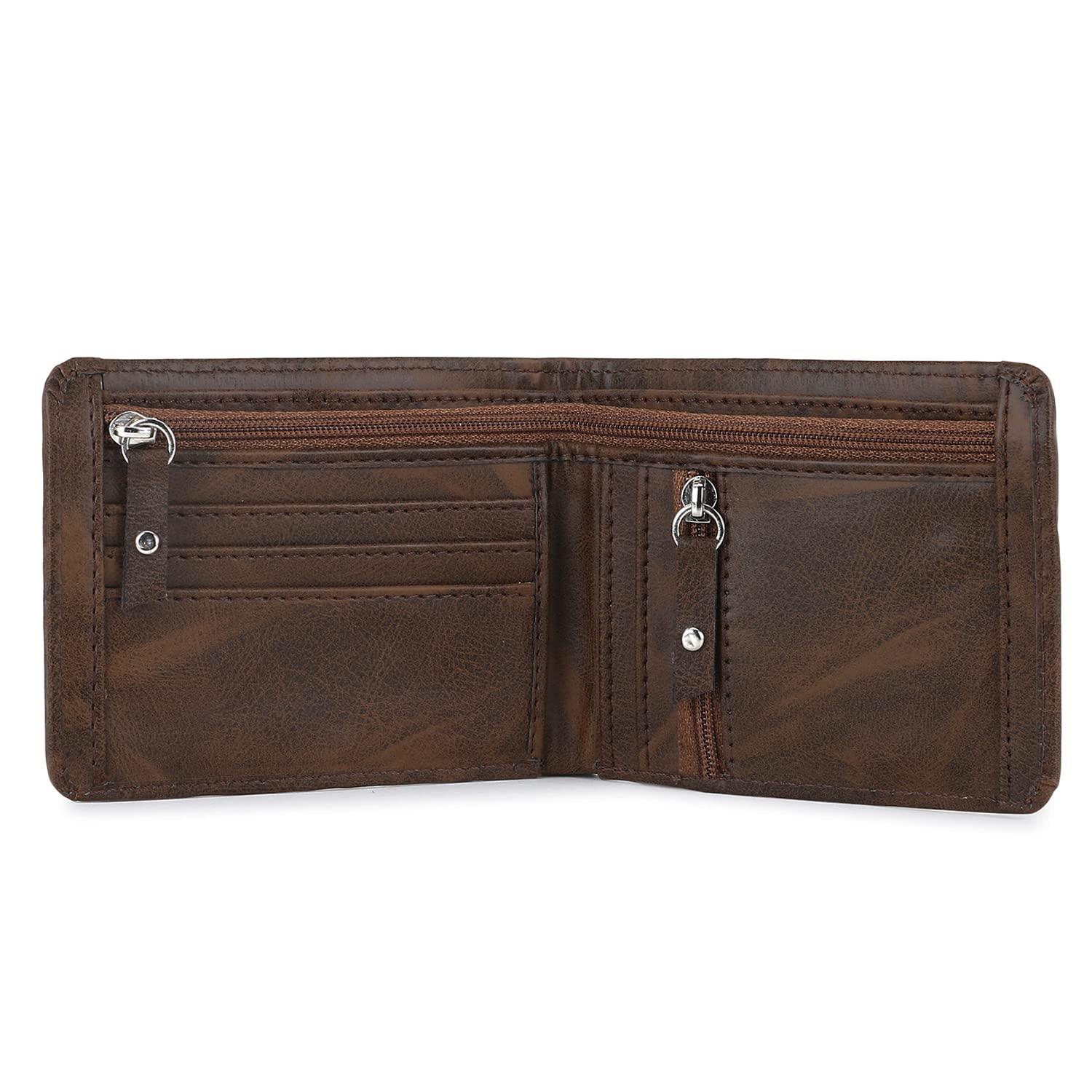 Men Evening/Party, Casual, Formal, Travel, Trendy Brown Artificial Leather Wallet (6 Card Slots)-image-17