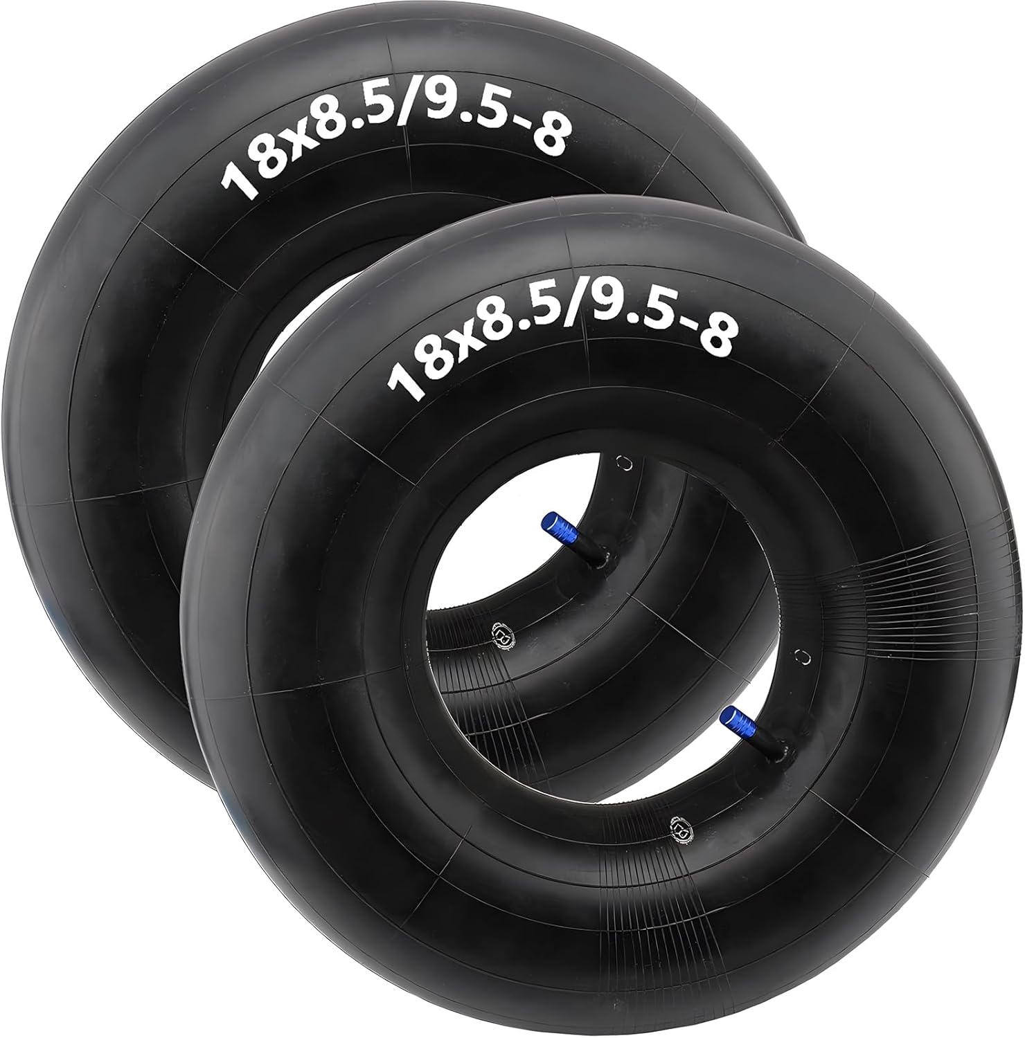 18x8.50-8 18x9.50-8 Inner Tube (2-Pack) Replacement for Lawn Tractor, Wheelbarrows, Mowers, Golf Cart, ATV Quad 4 Wheeler Go Kart with TR-13 Straight Valve Stem