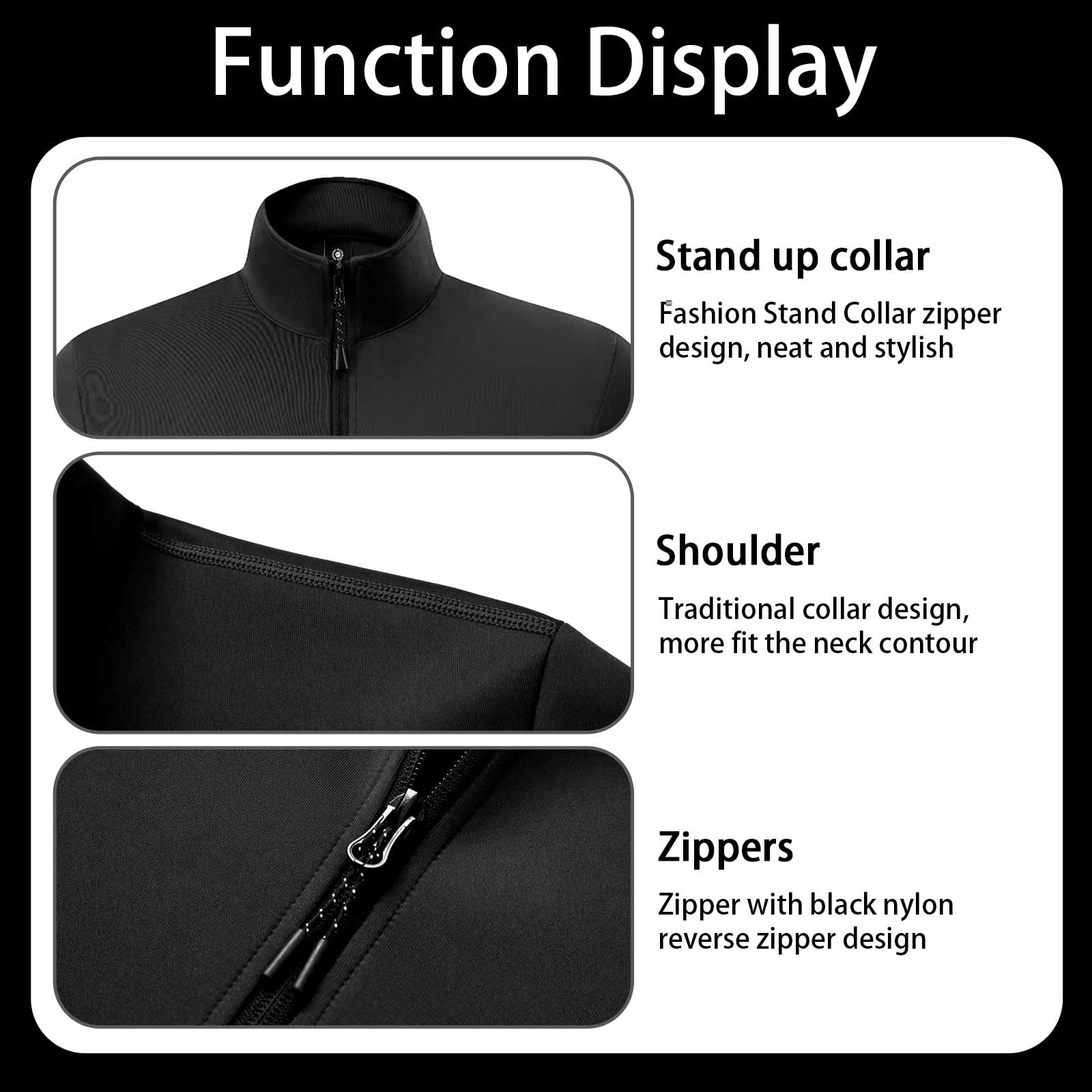 BIJUNDENG Personalized Men's Full-Zip Athletic Jacket Custom Logo Text Workout Running Hiking Long Sleeve Sweatshirt