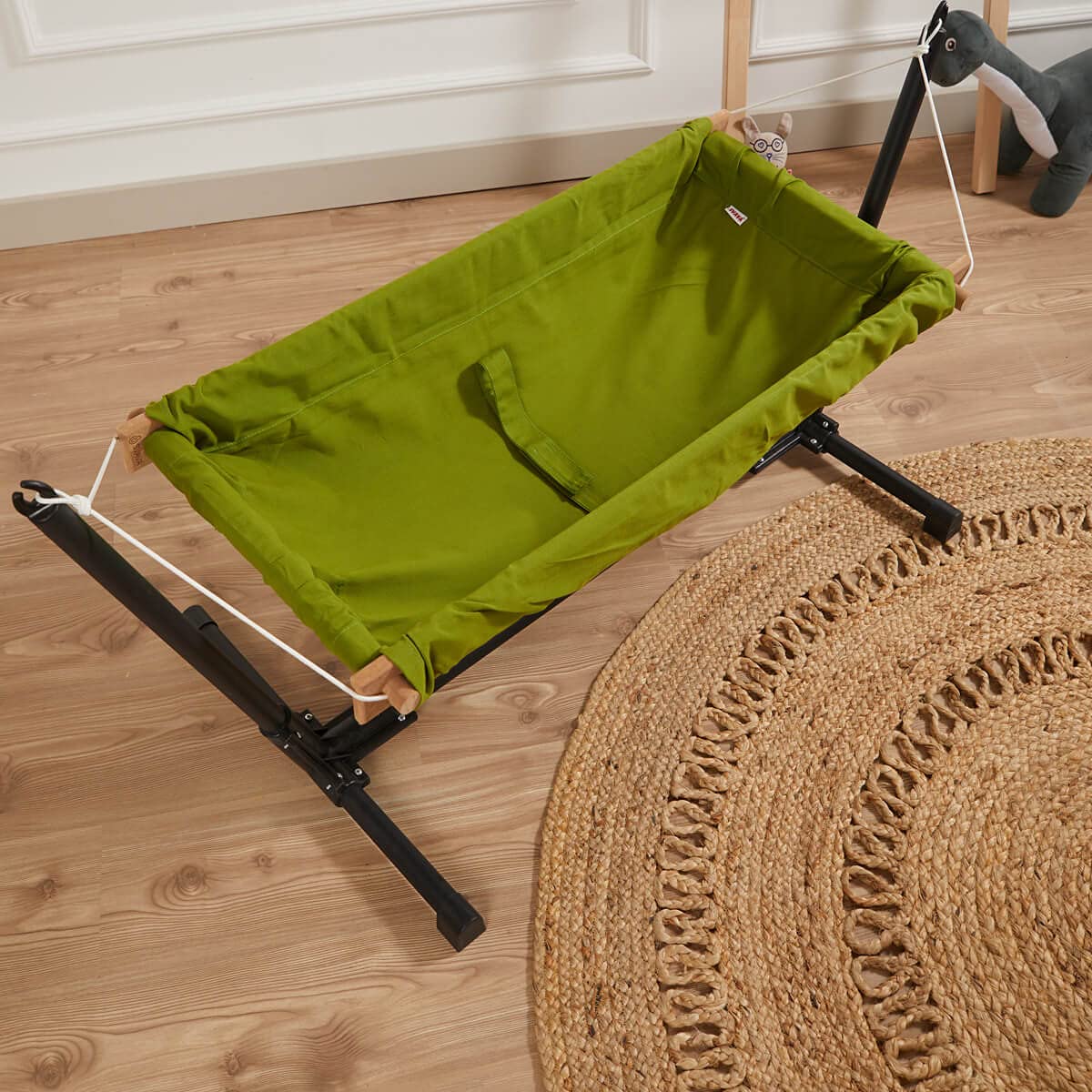 Hamac pour bébé en bois avec support 100 % coton Cribs de voyage