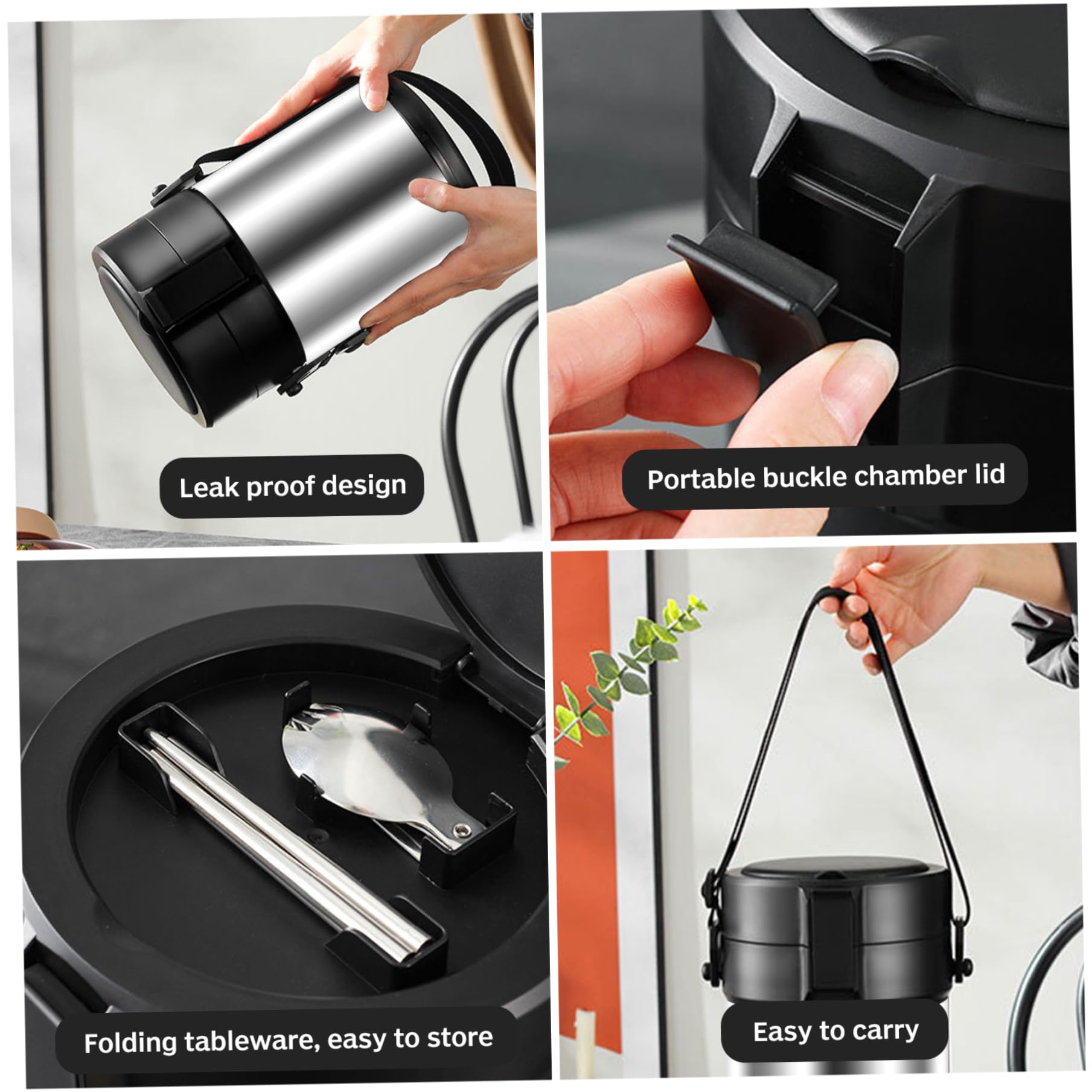 NIDONE Jar barattolo isolato alimento thermos per cibi caldi, scatola da pranzo termica 12L 3L, contenitore per il pranzo per alimenti caldi in acciaio inossidabile per bambini per bambini conservare