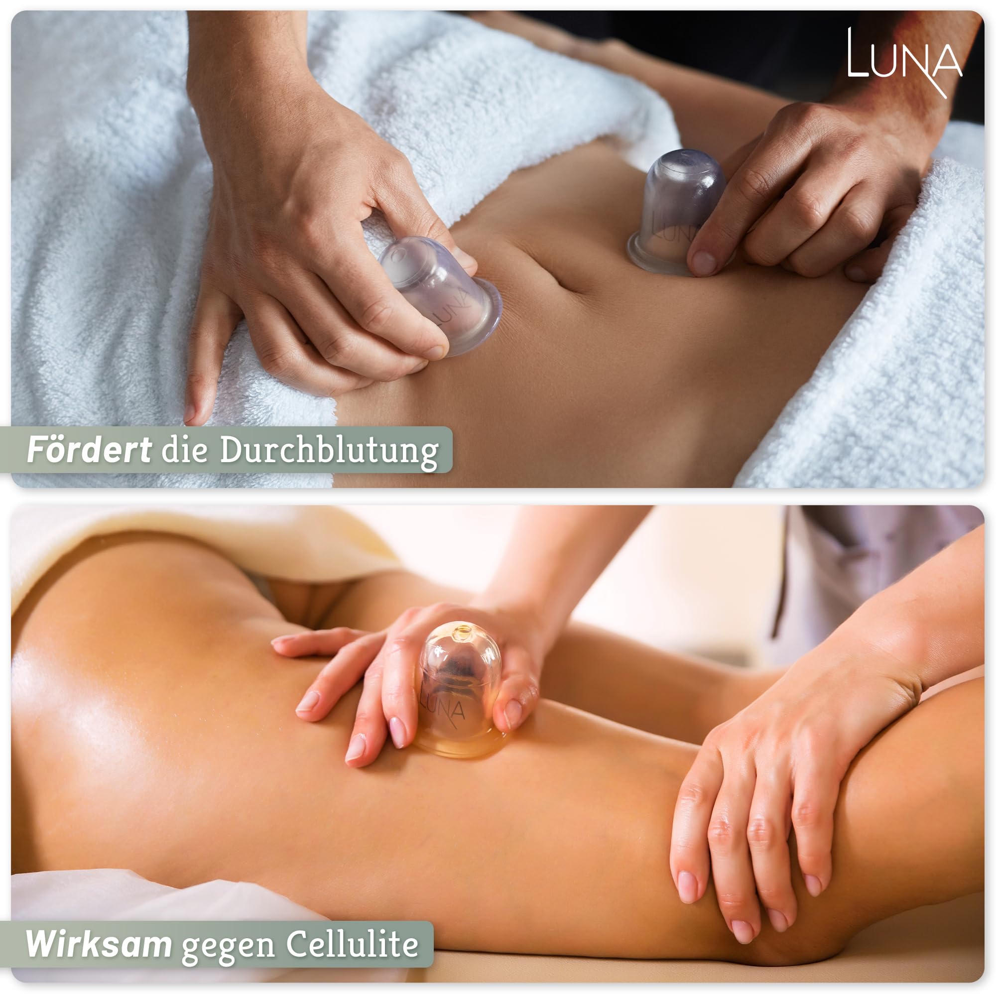 2er Set Premium Schröpfgläser Silikon in verschiedenen Größen hochwertige Cupping Set - inklusive Anwendungsbuch - Endlich Schluss mit Verspannungen - Anti Cellulite Schröpfen