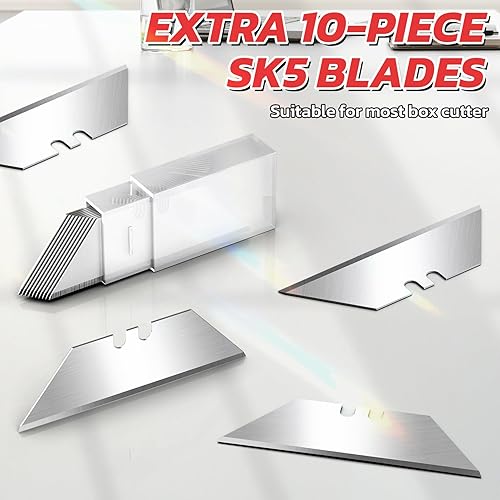 Miniatura 6 de DYISELF Cuchillo utilitario plegable, hoja SK5, cortador de caja de cambio rápido para cartones, cartón, cuchillo de afeitar con clip para cinturón,