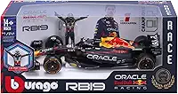 MINIATURA F1 REDBULL RB 19 MAX VERSTAPPEN 1/24 BBURAGO COM BONECO PILOTO DIECAST MODEL