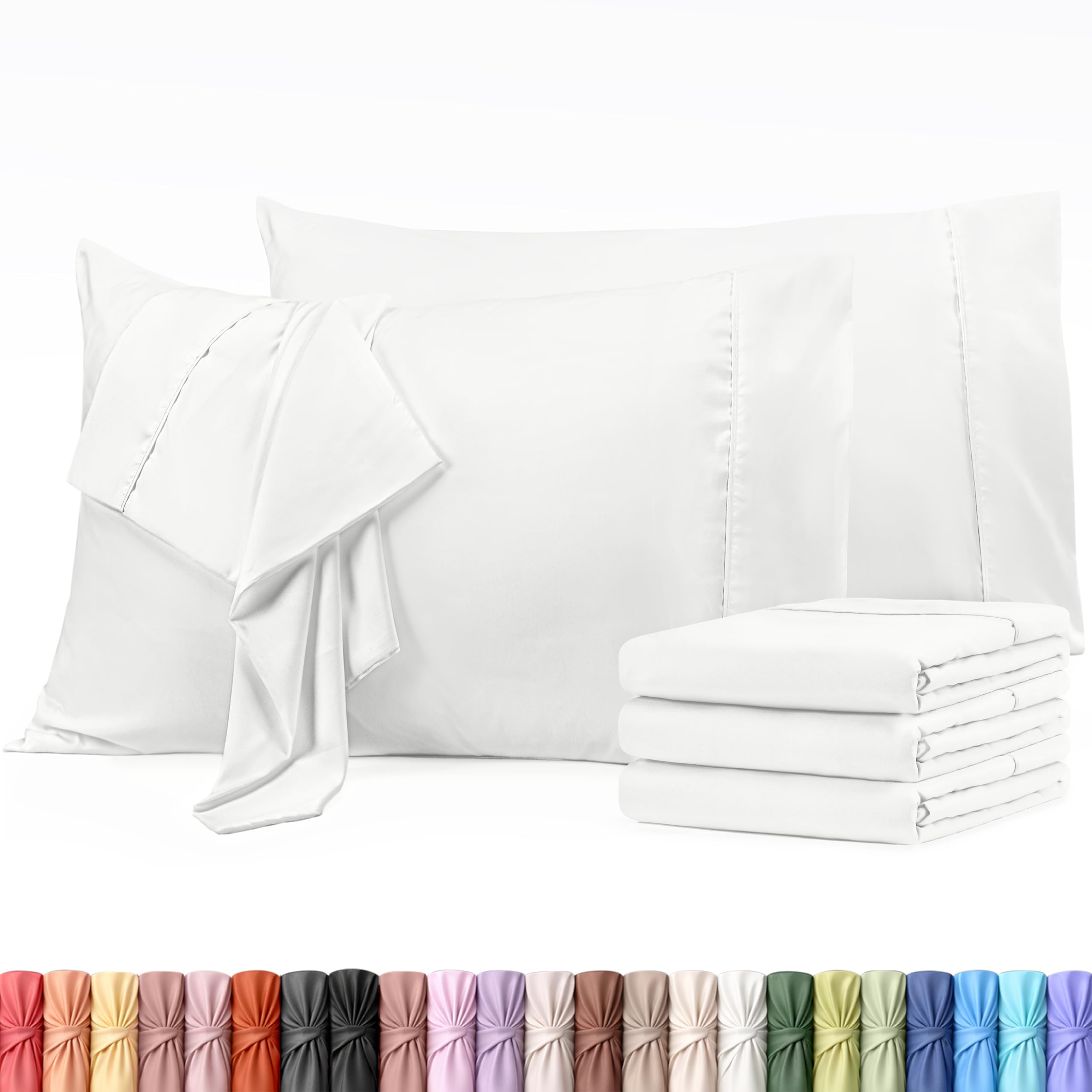 Utopia Bedding Queen Pillow Cases - 6 Pack - Envelope Closure - Soft Brushed Microfiber Fabric - Shrinkage and Fade Resistant Pillow Covers 20 X 30 Inches (Queen, White)
