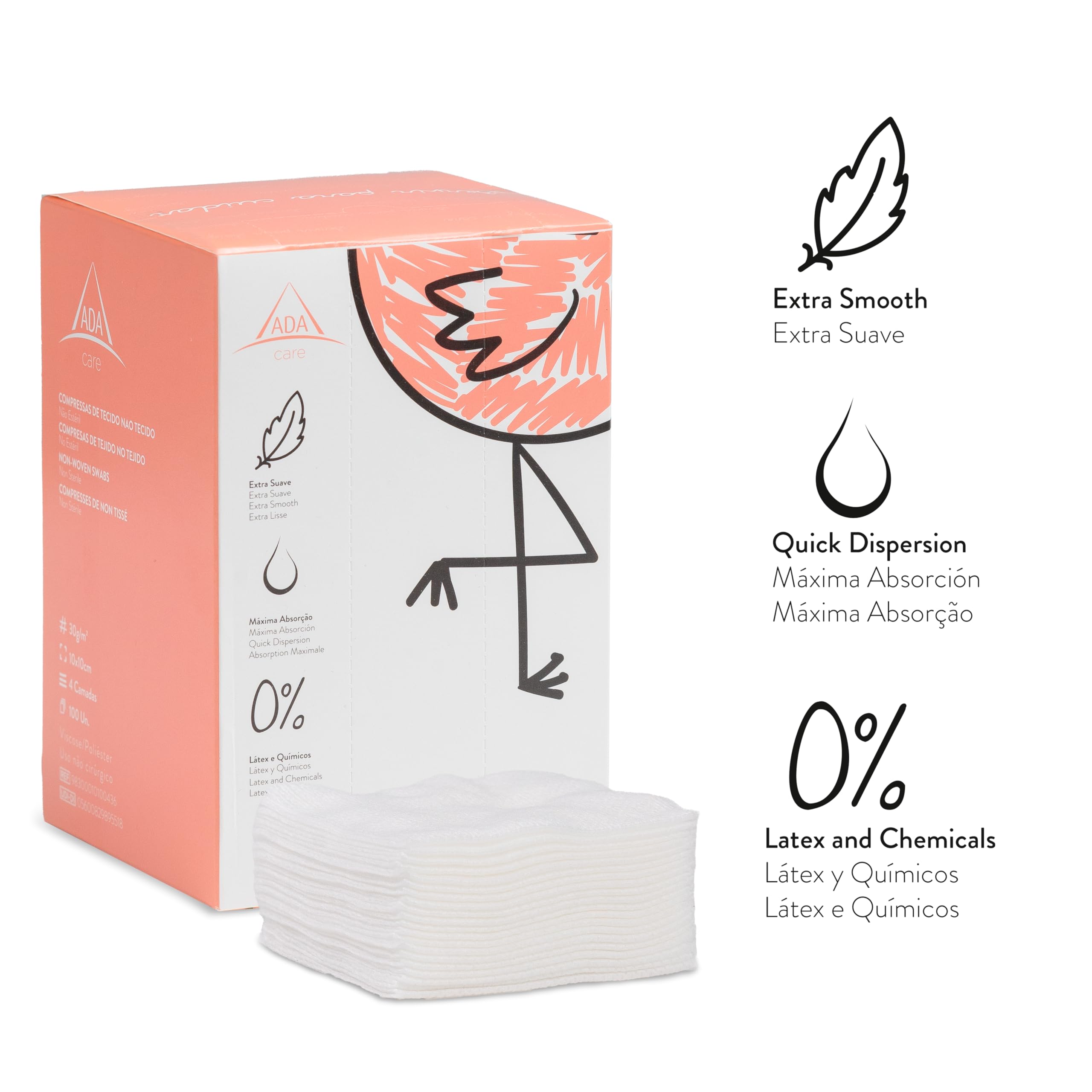 Pack Ahorro de Toallitas Secas para Bebés | Tejido No Tejido de Viscosa, Hipoalergénicas y Desechables | Sin Látex ni Perfume, Uso Clínico y Diario | Niña