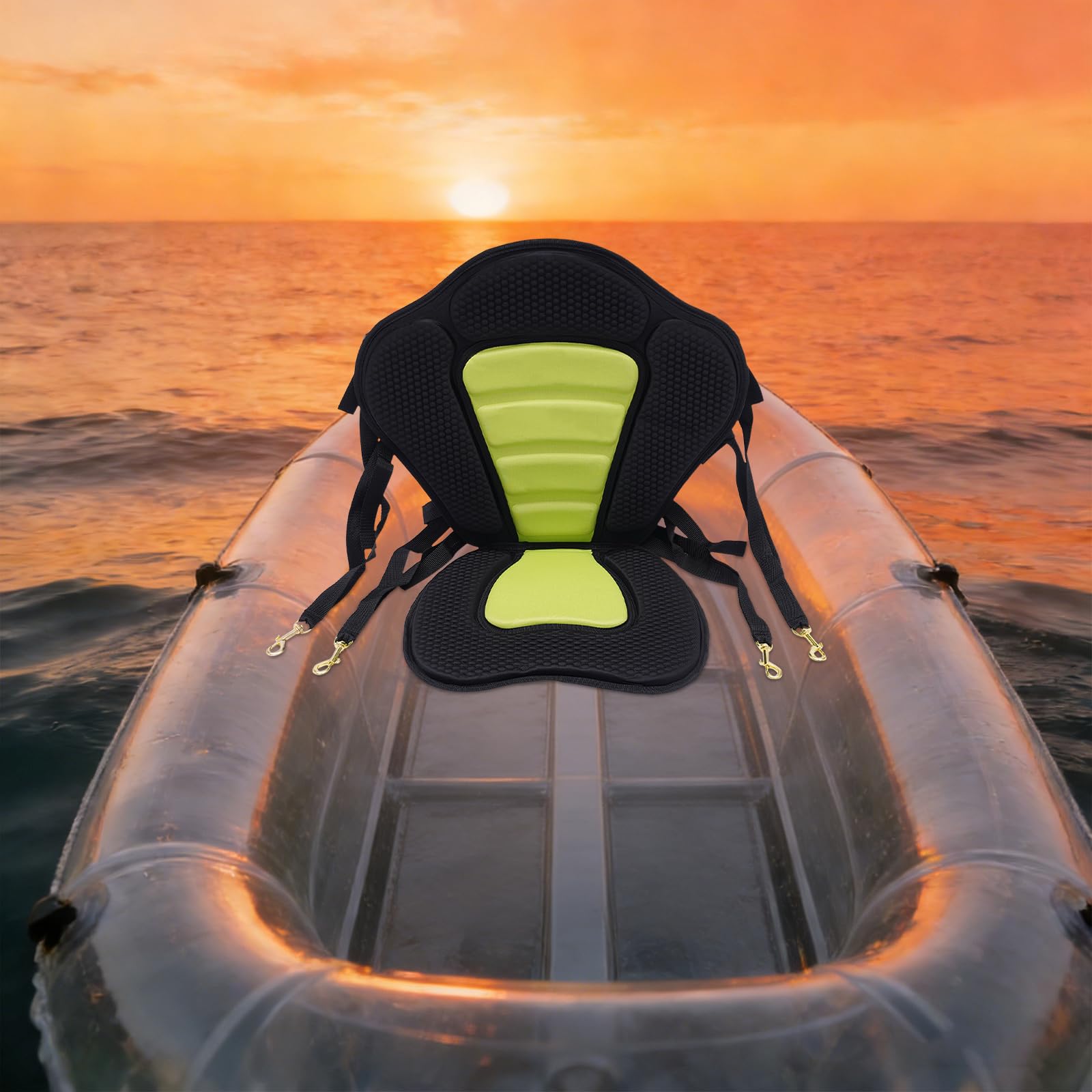 Sedile per kayak, universale, rimovibile, regolabile, per kayak, canoa, comoda seduta imbottita, schienale regolabile, per stand up paddle board, kayak gonfiabile e barche a remi