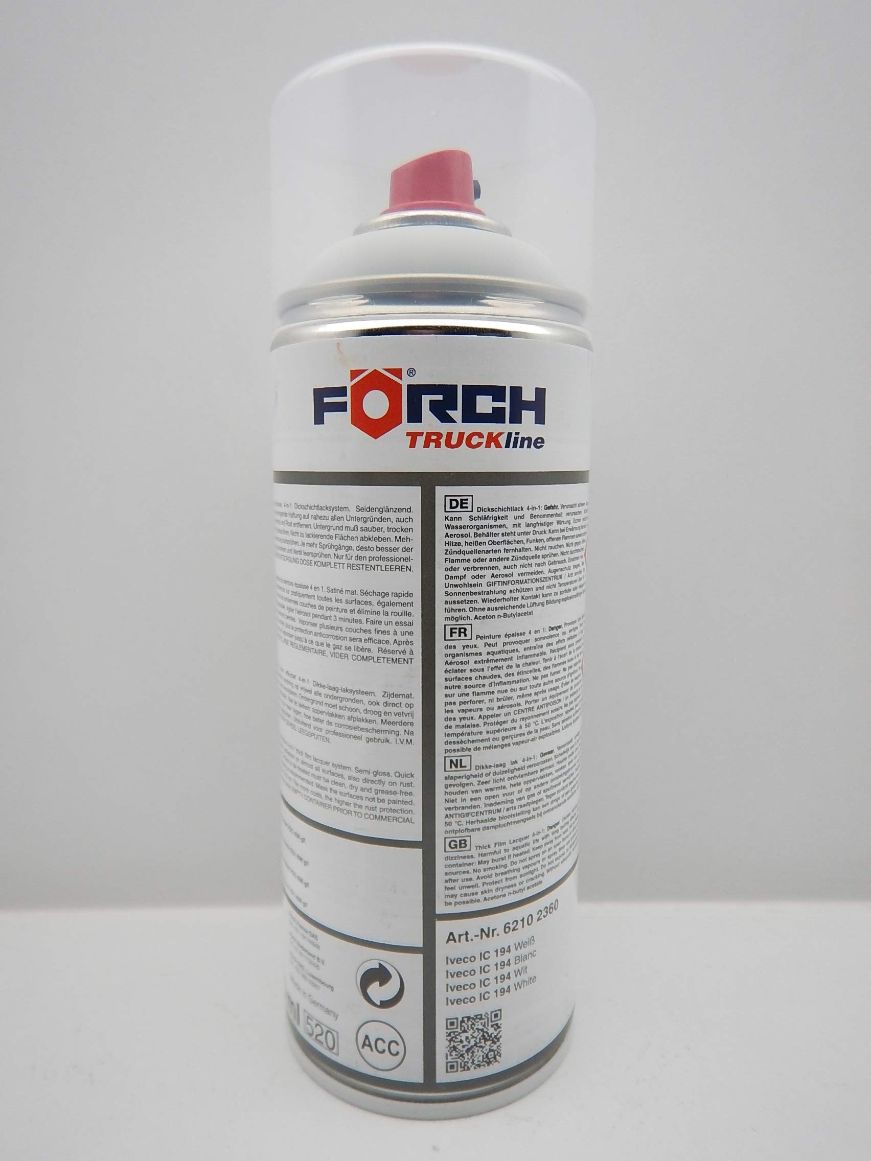 Förch 4 in 1 LKW IC194 WEISS DICKSCHICHTLACK LACK SPRAY SPRAYDOSE 400ML (3)