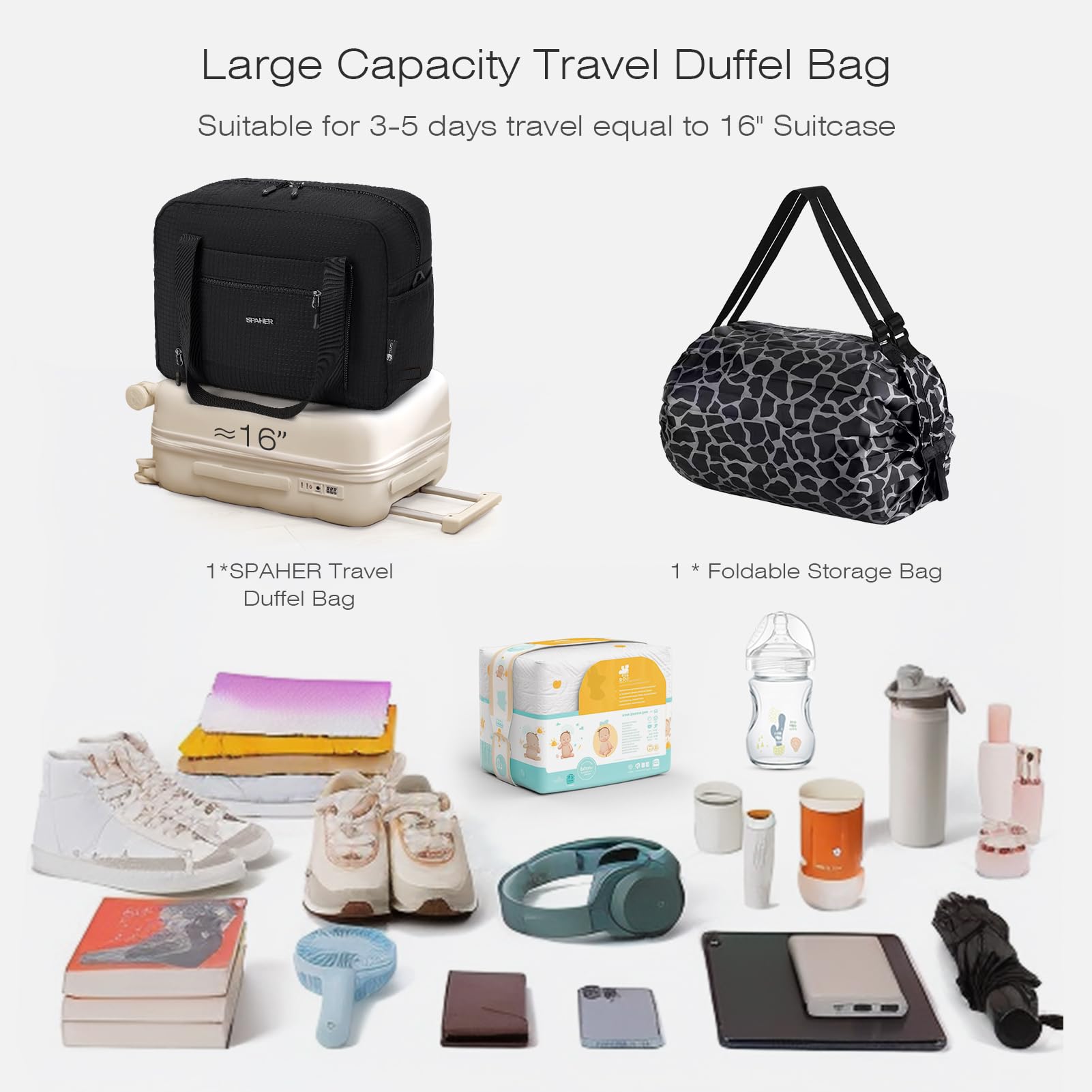 SPAHER 2X Borsone da Viaggio British Airways 40x30x15 Bagaglio a Mano Borsone Palestra Sportiva Grande 20L Donna Uomo Impermeabile Borsa da Viaggio Piscina Fitness on Tasca Umida Travel Bag