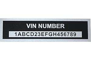Custom Laser Etched, Stamped Stainless Steel or Aluminum VIN Number Plate for...