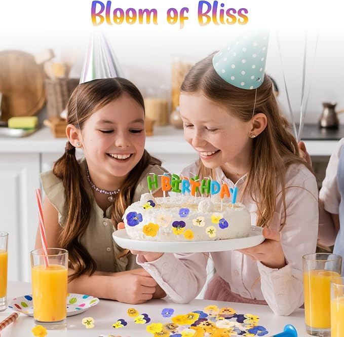 50 Piezas Flores Secas Prensadas Naturales Comestibles para Decorar Pasteles miniatura 2