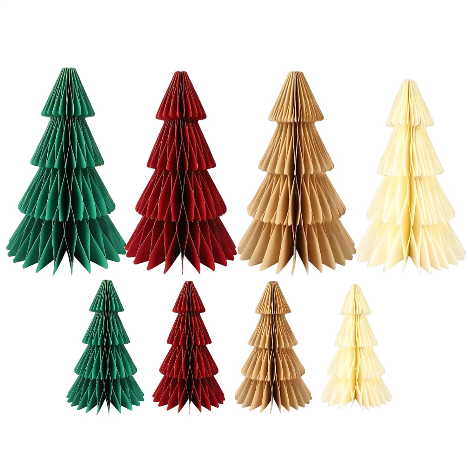 Árbol De Papel para Navidad 8 Piezas Centro De Mesa Decoración para | Decoración Navideña De Papel para Invierno Hogar Oficina Habitación Chimenea Apartamento Casa de Campo Repisa