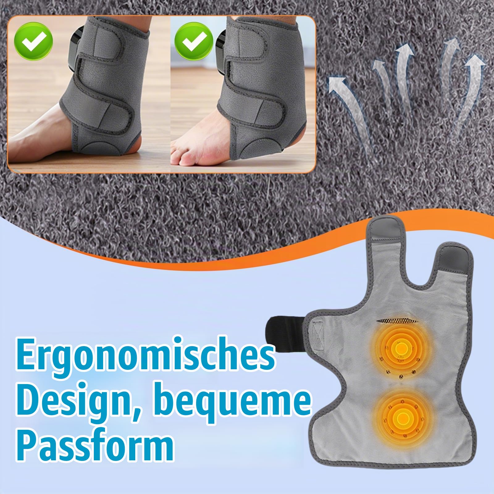 Fussmassagegerät Elektrisch, 2 Stück Kabellos Fußmassage mit 3000mAh Akku, 6 Heizstufen, 3 Vibration und Timer,Foot Massage für Schmerzlinderung und Tiefenentspannung, Ideal Geschenk für Eltern
