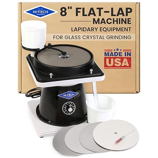 Hi-Tech Diamond 8" All-U-Need | Glass Crystal Grinding Polishing Lap Machine | Includes Accessory Kit