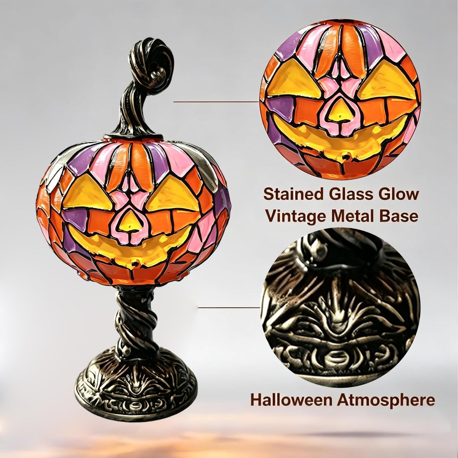 Lampade di Halloween | USB Plug-in Scrivania Comodino Comodino Decorazione Luce Spettrale | Lampada da tavolo di Halloween per casa vacanza libreria corridoio comodino comodino camera da letto ufficio mensola