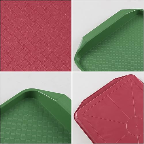 Miniatura 3 de Bandejas plásticas para servir comida rápida, 6 paquetes de bandejas coloreadas de la cafetería