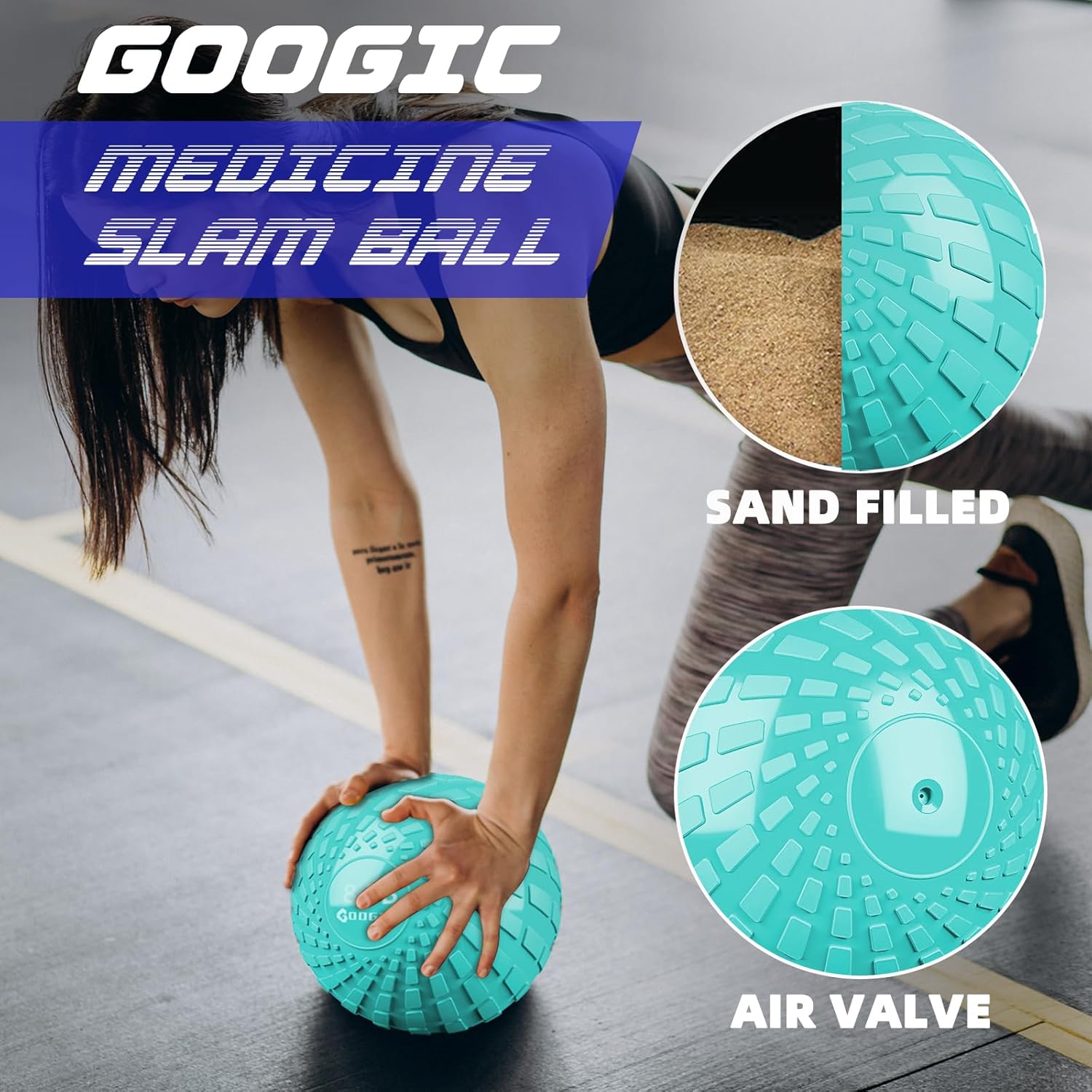 Slam Ball 8 lbs Medicine Ball Weighted Balls for Exercise and Workout, Strength, Cardio, Cross-Training and Core Workouts