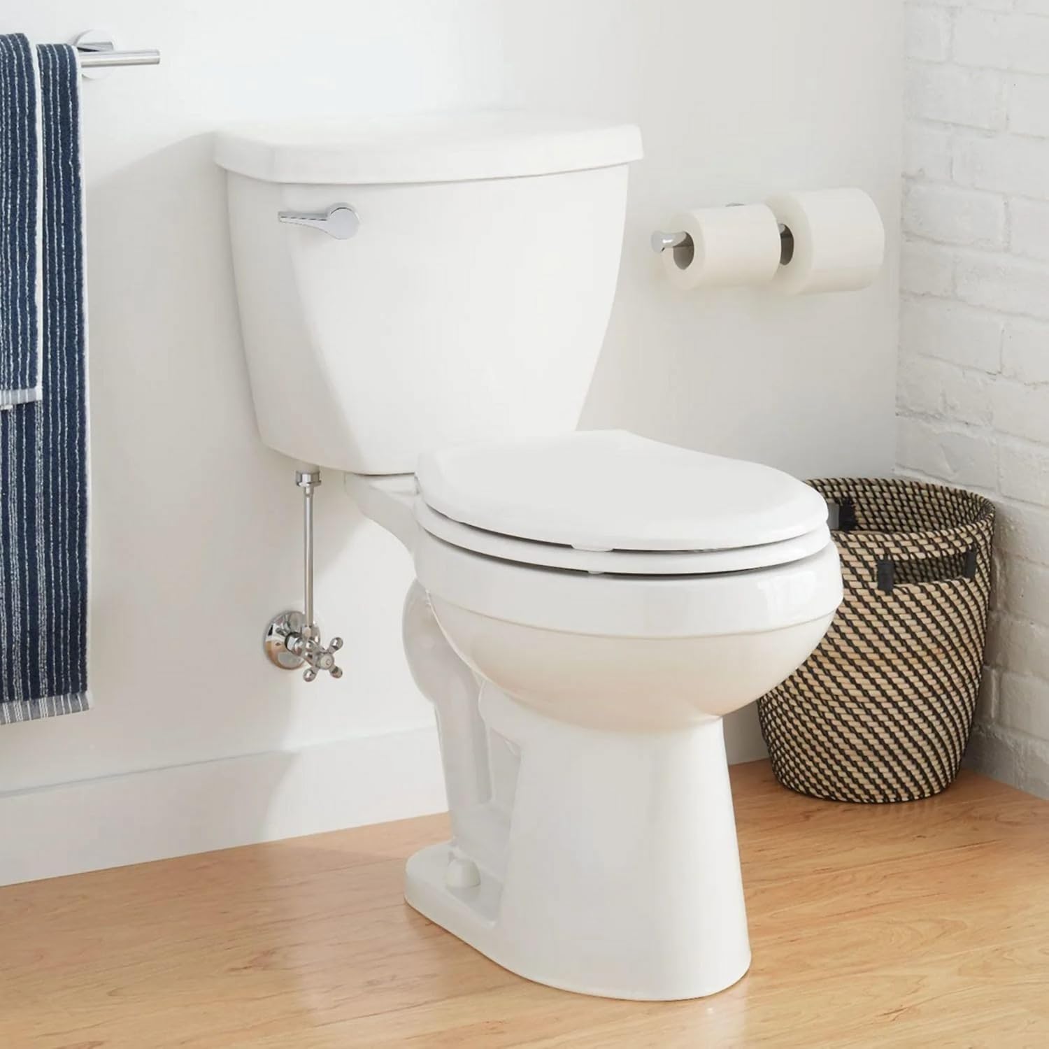 Signature Hardware 462387 Bradenton 1.28 GPF Two Piece Round Toilet with 14" Rough-In - White