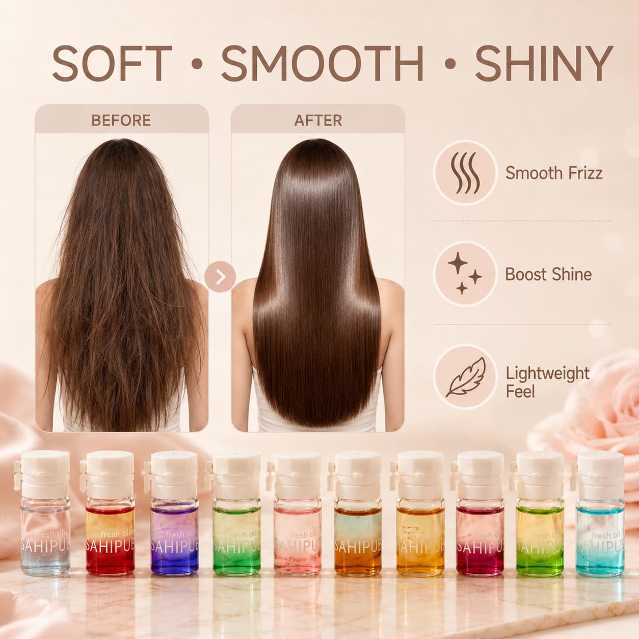 Hair Perfume Oil Gift Set, 40 Mini Bottles with 10 Scents