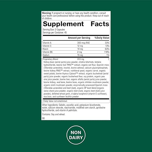 Miniatura 9 de Standard Process Albaplex - Apoyo inmunológico, apoyo renal y apoyo hepático con vitamina A, vitamina C, niacina, vitamina B6, harina de avena,