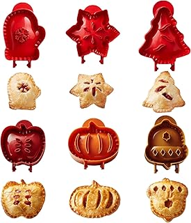 6PCS Mini Hand Pie Molds, Christmas Dough Presser Pocket Pie Molds Fits All Kinds of Festivals and Parties