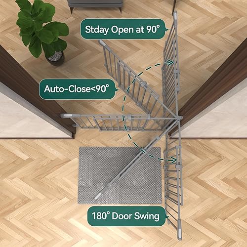 Miniatura 6 de Babelio - Puerta de seguridad para bebés para escaleras, cocina y umbrales, de 66-109 cm de ancho x 71 cm de alto, sin barra inferior  Fácil