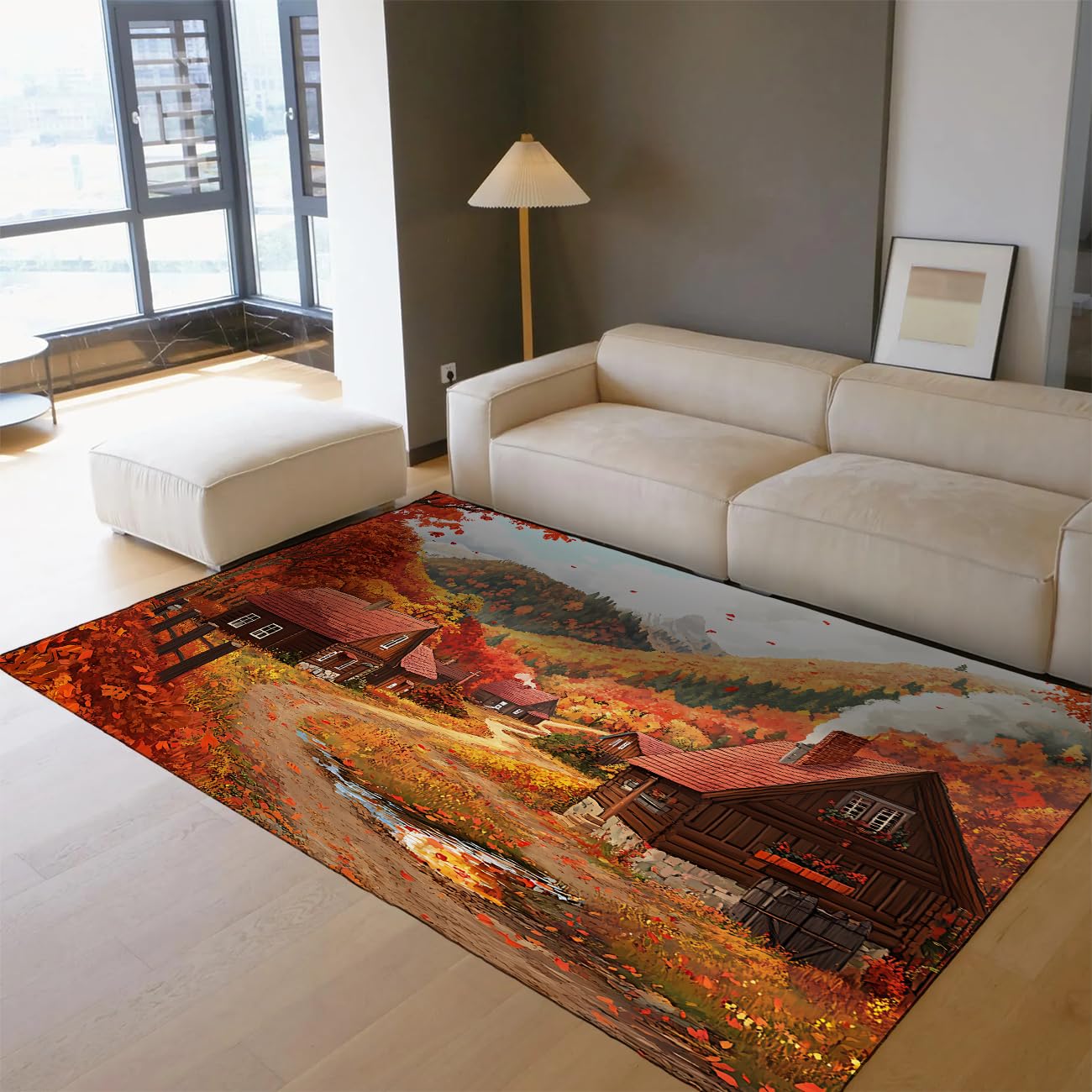 Tapis de salon automne 60x120cm tapis cuisine antidérapant facile à nettoyer patio