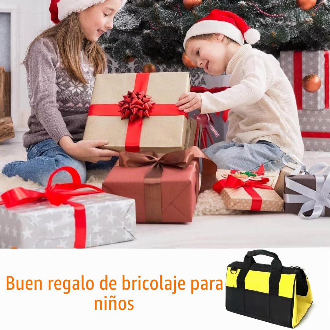 Juego de herramienta para niños, juego de construcción con herramientas de mano auténticas, 20 piezas para principiantes de carpintería, bolsa incluida