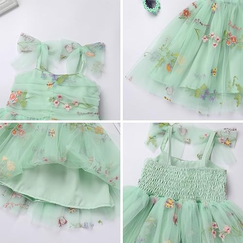 Miniatura 4 de Vestido tutú de verano para niñas pequeñas, sin espalda, vestido de princesa para fiesta de cumpleaños, lentejuelas, con volantes, tul con lazo,