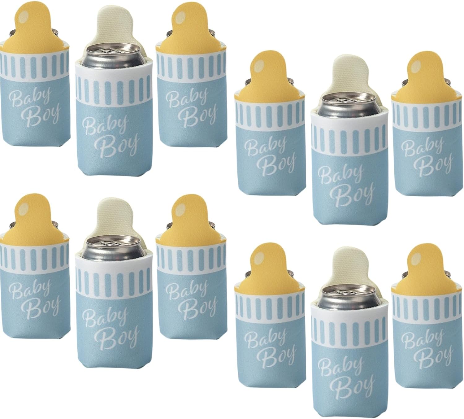 Fun Express Boy Baby Bottle Can Sleeves - 12 Pieces
