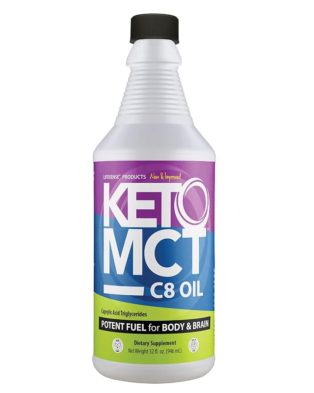 LIFESENSE Óleo MCT C8 de óleo de coco, 946 mL