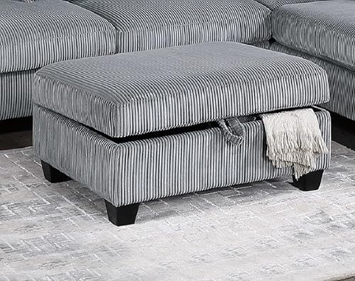 Miniatura 7 de Contemporary 2-Piece XL Sectional Set Plush Corduroy Fabric RAF Round Chaise LAF Sofa with Pillows Modular L-Shaped Couch Living Room