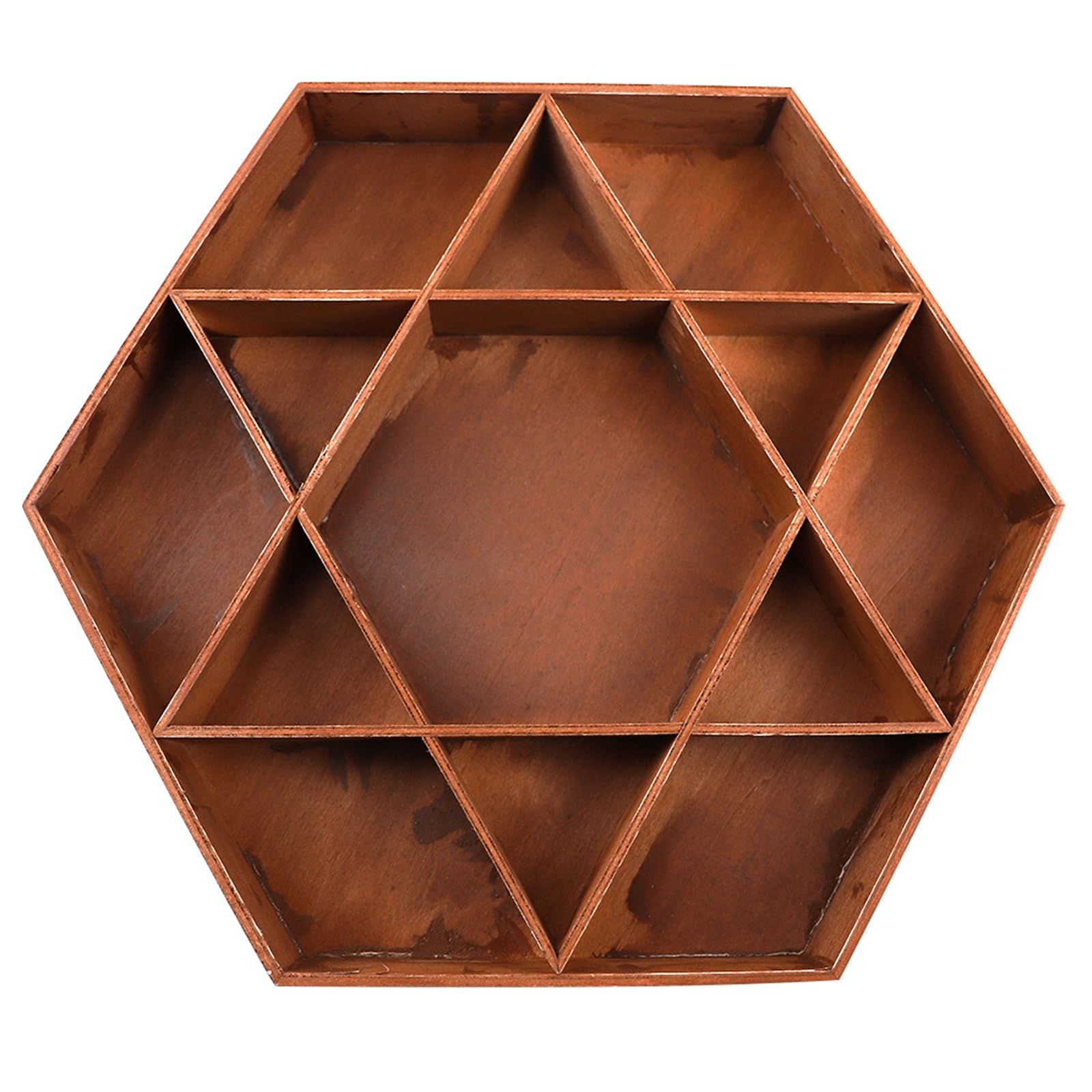 Xinsheinelry Wooden Tray Fruit Serving Tray Wood Holiday Hexagon Wood Suitable for Holiday Festival Decoration Hexagon