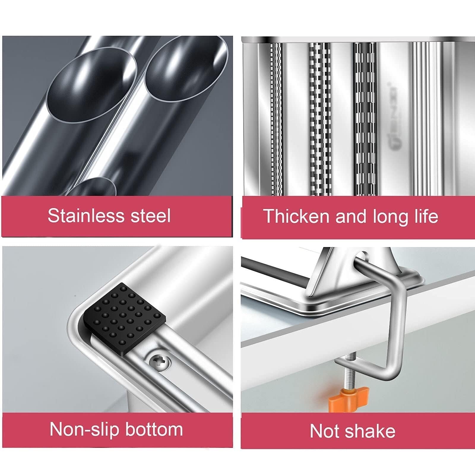 Clásica Maquina Pasta Fresca Máquina Manual Para Hacer Pasta, Para De Acero Inoxidable, Fabricante Fideos Para Espaguetis Y Lasaña Casera Rápida Eficiente