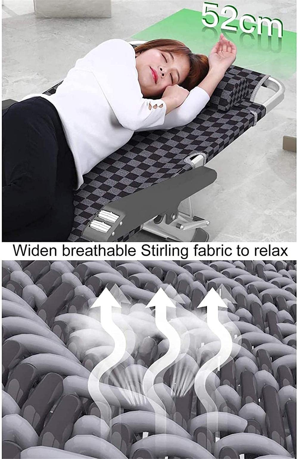 SdneNest Sedia a sdraio imbottita da giardino, pieghevole, estiva, per patio, letto, angolo regolabile, portatile, con cuscino a gravità, colore: grigio (caffè con