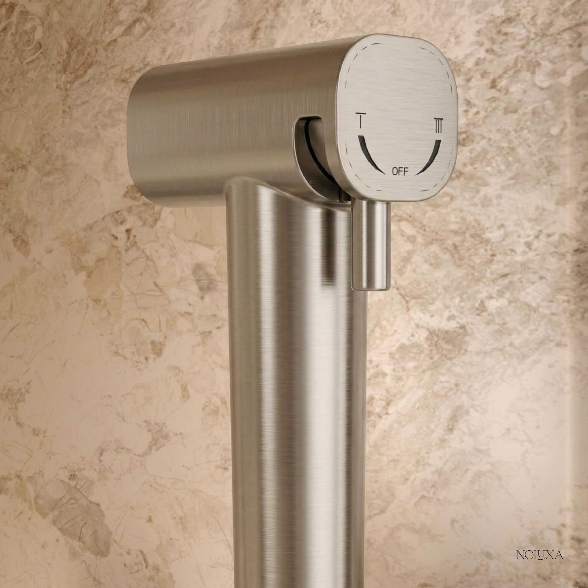 IMEX Bidet prysznic z zimną i gorącą wodą, szczotkowany nikiel, bateria do zabudowy bidet, do toalety, higieniczna jednouchwytowa głowica prysznicowa do toalety, zamienna bateria bidetowa, seria