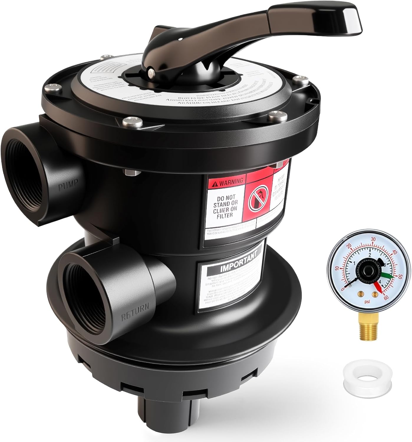 SP0714T Top-Mount Multiport Valve Compatible with Hayward Above-Ground Pro/VL Series Sand Filter, 1-1/2 Inch 7-Position Control Valve, Replacement for Hayward Pro or VL 210 Series Sand Filter