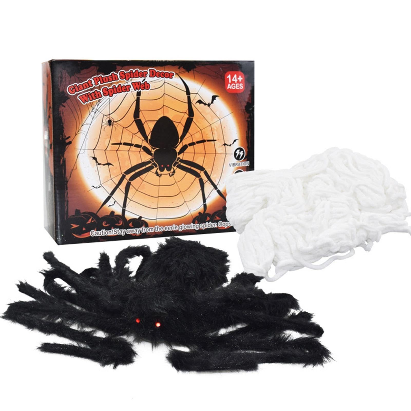 Grande ragnatela decorazioni di Halloween – Controllo vocale
