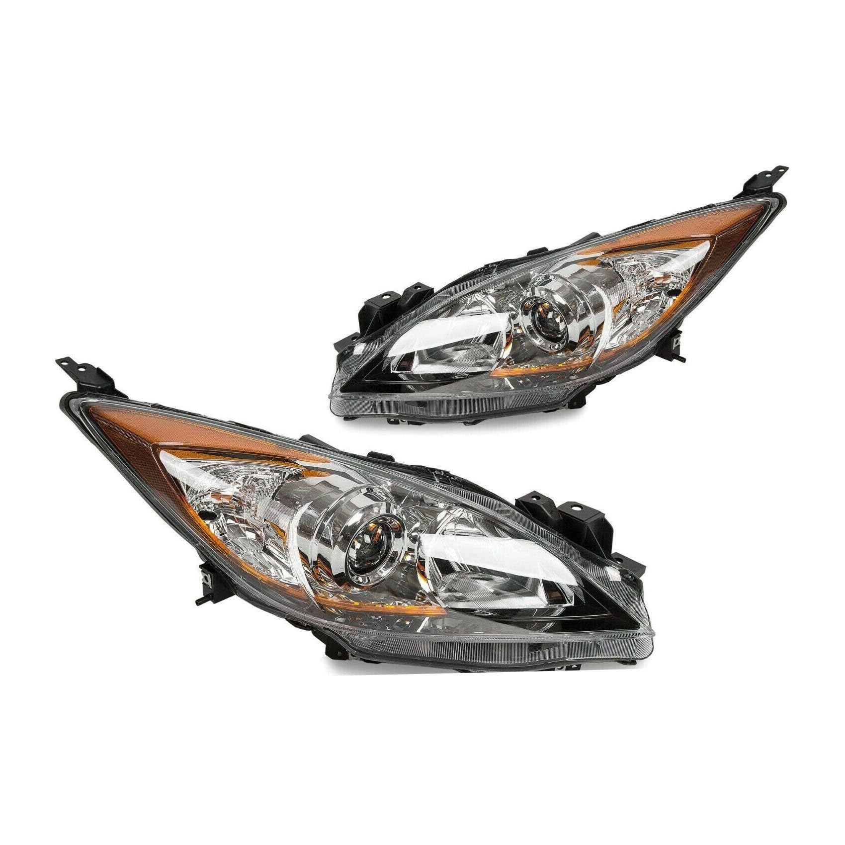 BZNJJPLS for Mazda 3 2010-2013 3 Sport 2010-2013 Headlights Set Left Right Pair Headlamp ABS Plastic (Housing/Polycarbonate (Lens -452