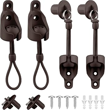 Sun Shade Parts Bungee Kit and End Cap,Weather Resistance,for Coolaroo Exterior Roller Shade,Outdoor Blinds,Roller Shades 2 Set Brown