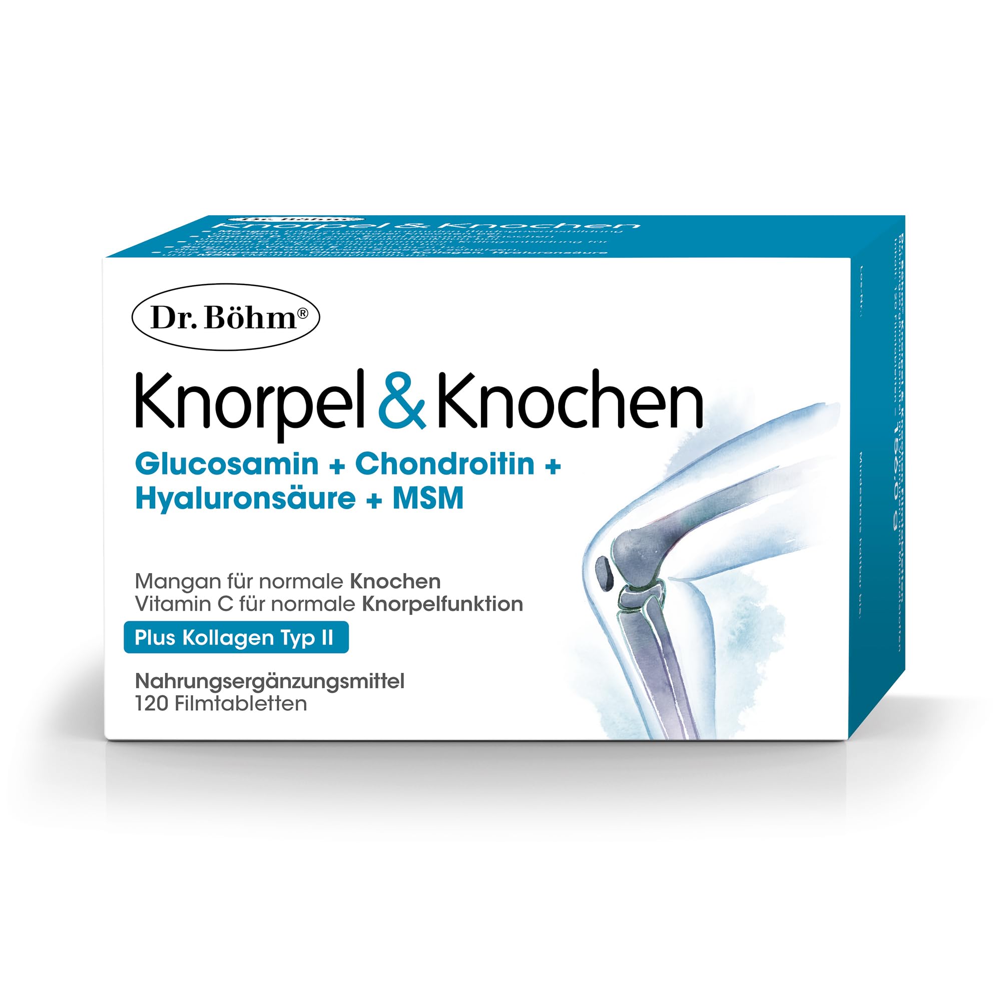 Dr. Böhm Knorpel & Knochen: Zur Unterstützung für Knorpel und Knochen, Nährstoff-Kombination mit Vitamin C und D, 120 Filmtabletten