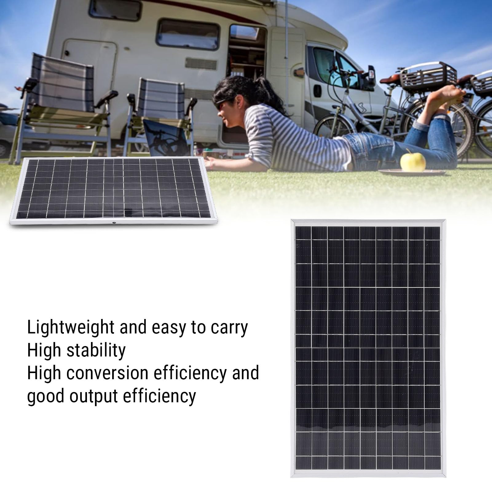 Fafeicy Zestaw 2 Paneli Słonecznych o Mocy 20 W Monokrystaliczny moduł Fotowoltaiczny z Kontrolerem Szybkiego ładowania 100 A Lekki ABS na Kemping Piesze Wycieczki RV Zasilanie z Sieci