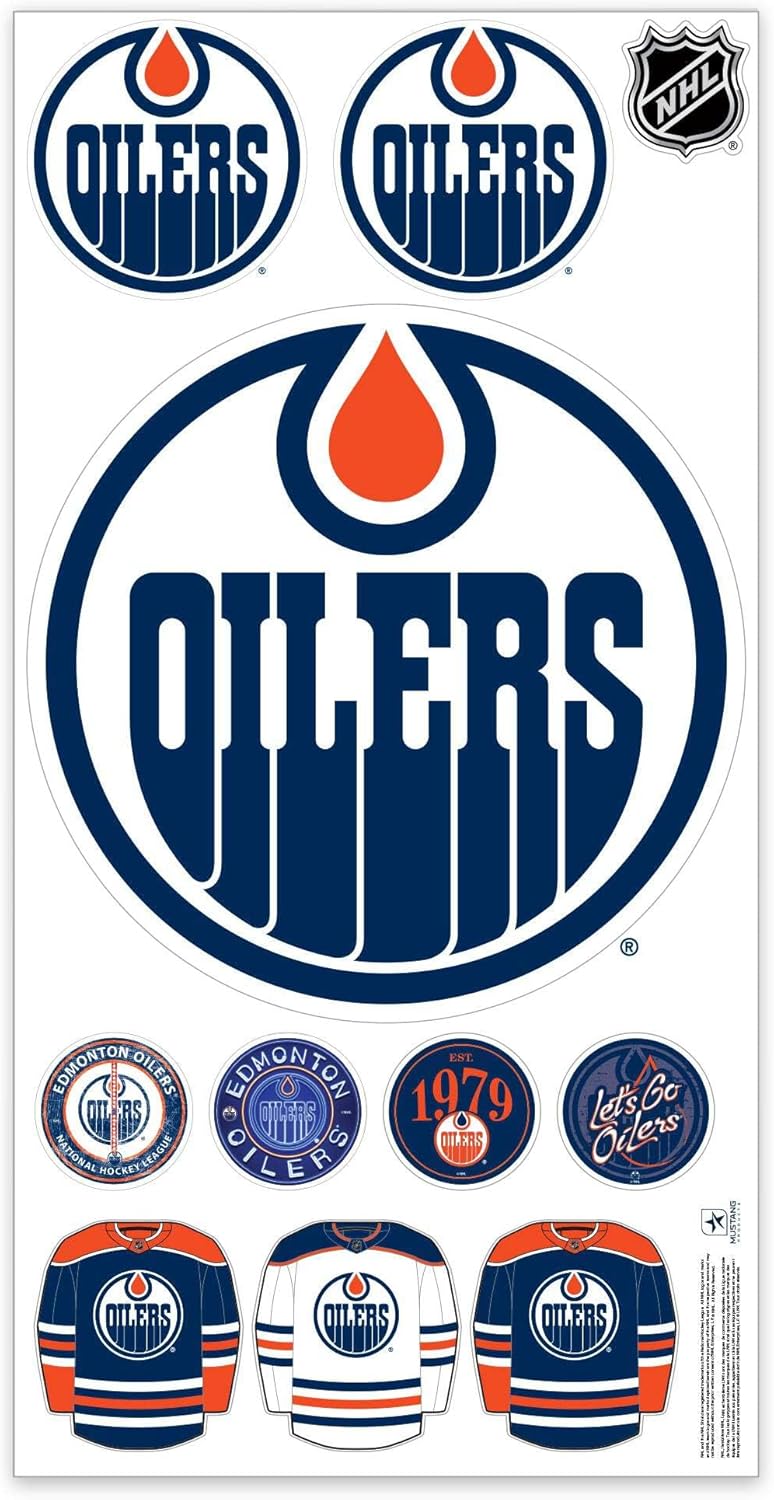 Sports Decor Edmonton Oilers Repositionable Wall Decal Set - Team Logos