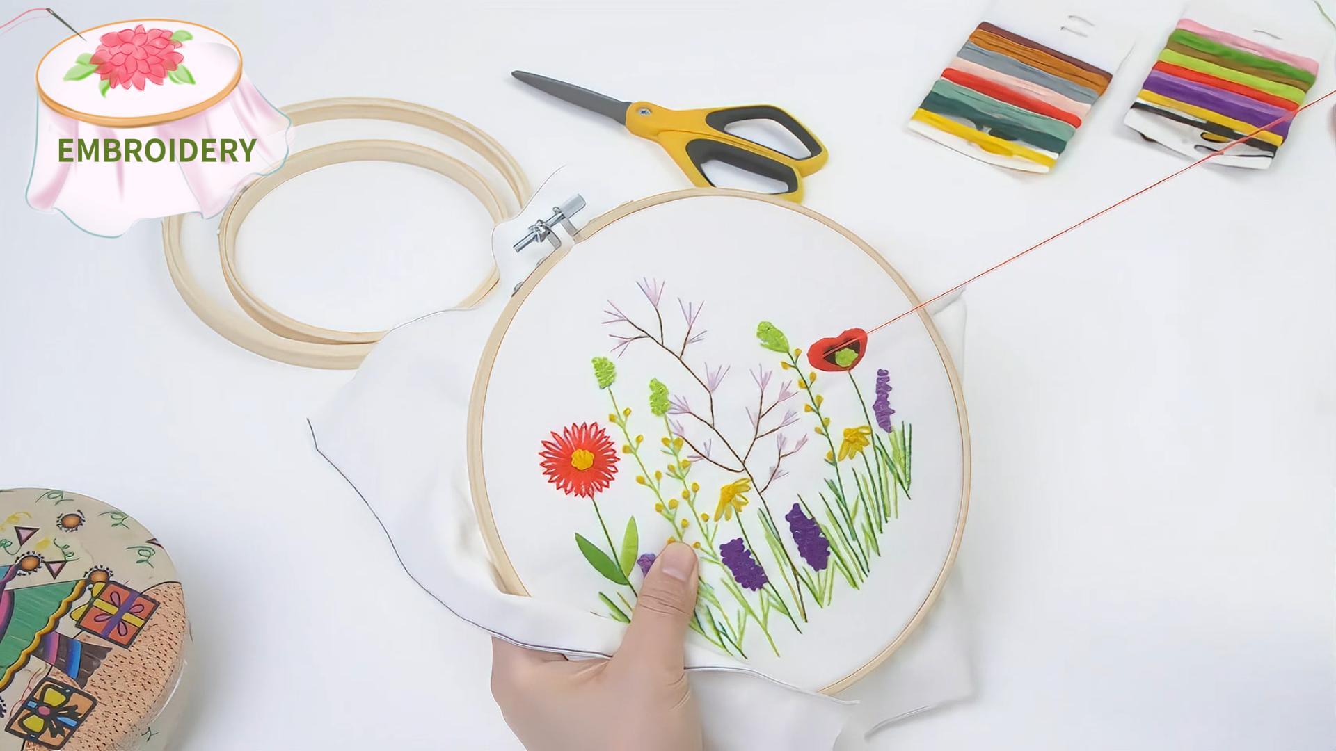 Cerceau Broderie Plastique NATUREL Outil De Couture Ca. 20 X 25 Cm Tambour Broderie Support Point De Croix Activité Manuelle Adulte DIY Art And Craft Cross Stitch Embroidery