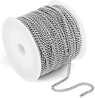 Vista 14 de Rollo de cadenas coloridas de acero inoxidable de 66 pies, acero inoxidable 304 de 0.059 pulgadas de acero inoxidable 304, cadenas trenzadas