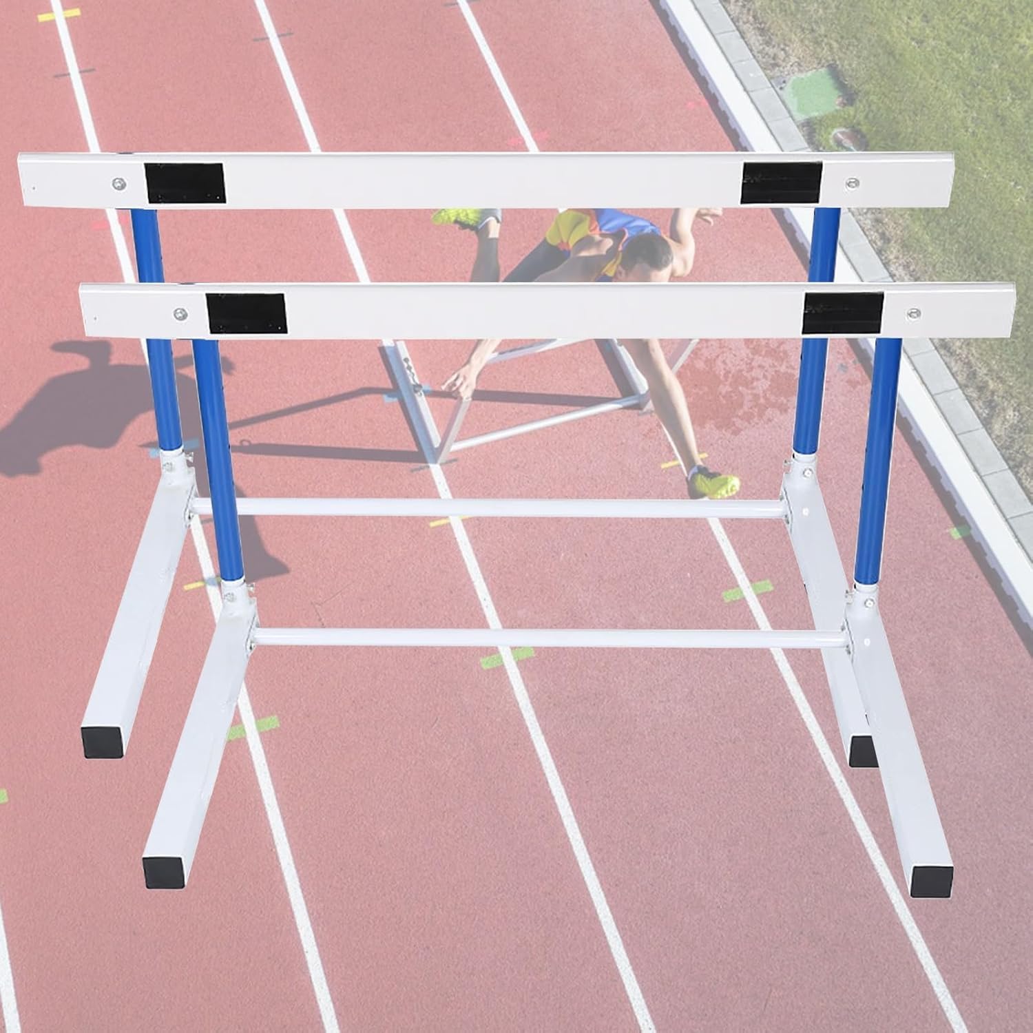 BABYCE Sports Practice Hurdles for Track and Field, Agility Soccer Speed Trainer Kit, 45-65cm Height Adjustment Hurdle for Kids, Easy to Assemble