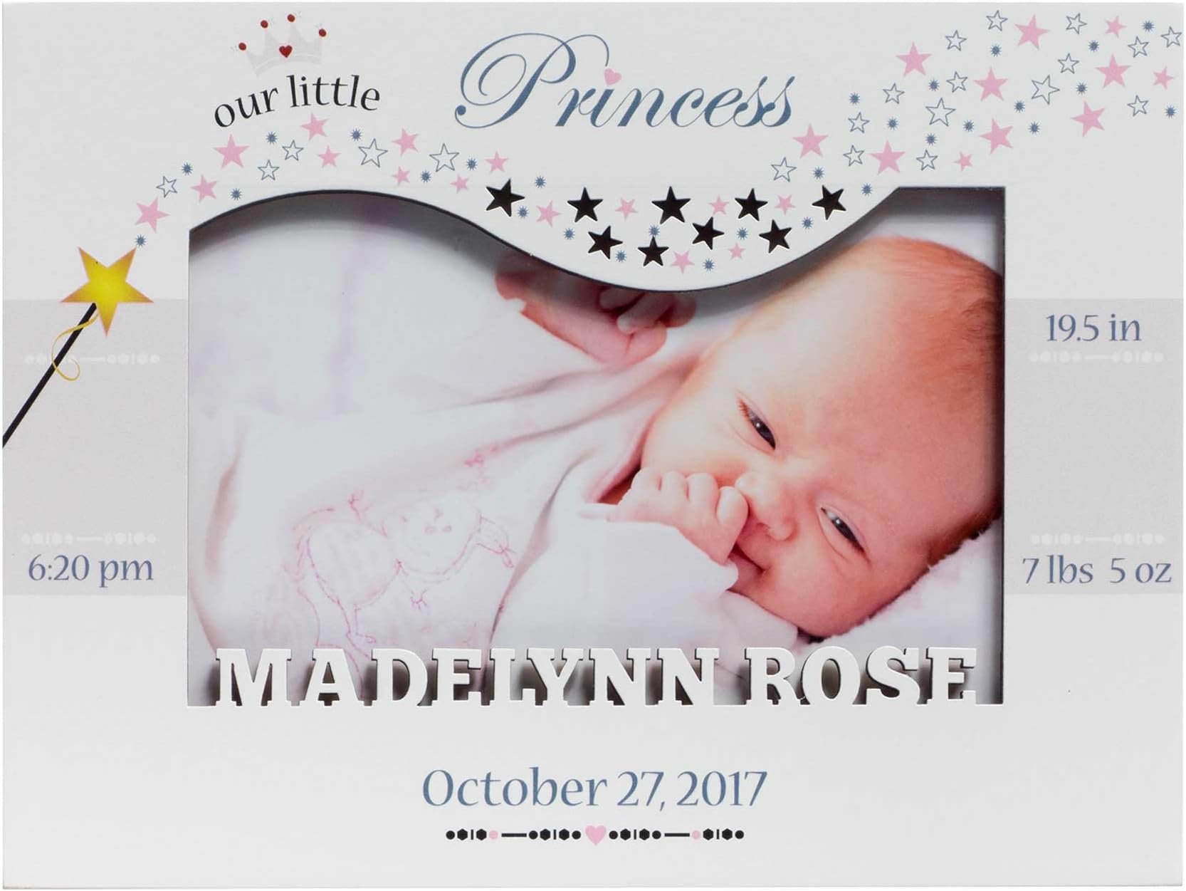 Personalized Baby Picture Frame, Baby Girl Picture Frame, New Baby Girl Frame, Baby Girl Frame, Picture Frame Baby Girl, Princess Frame with Silhouette Name