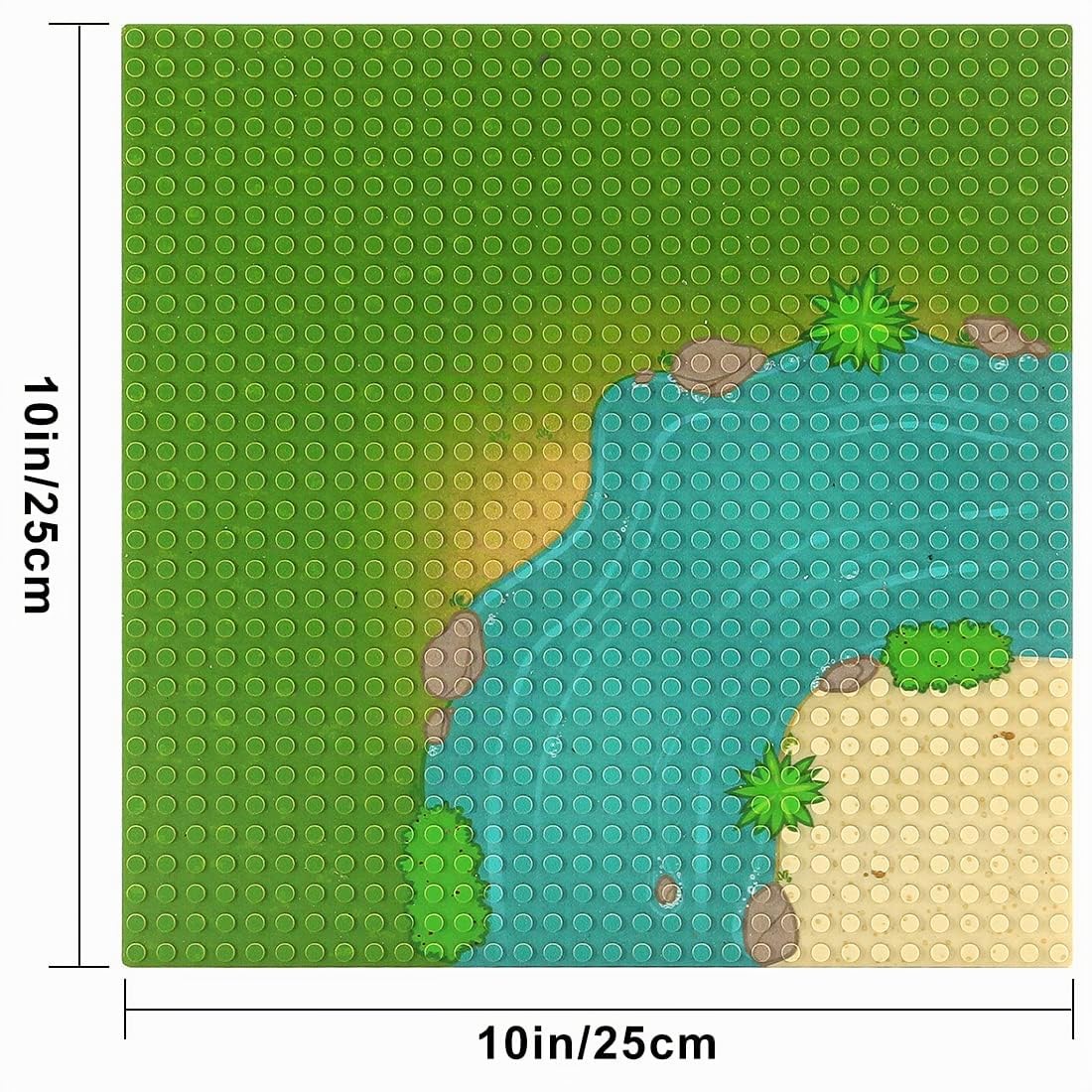 Wiese Fluss Gebogen Straße Grundplatte Backsteinbau 10 x 10 Zoll / 32 x 32 Bolzen Grundplatte für Bauklötze